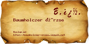 Baumholczer Örzse névjegykártya